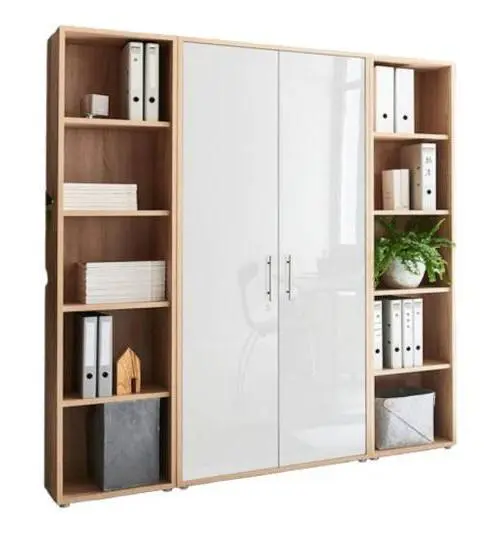 Aktenschrank Office Edition Sw Set 3 hoch Eiche/Wei&szlig;