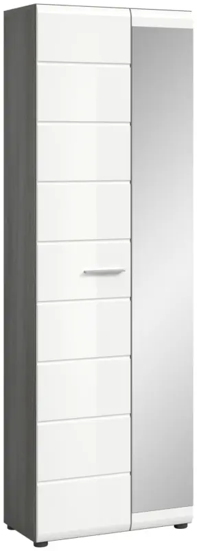 Garderobenschrank Salsa ca. 60x192x37cm Wei&szlig;/Rauchsil.