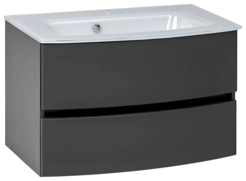 Waschbecken mit Unterschrank Kopenhagen B: 80 cm Grau/Wei&szlig;
