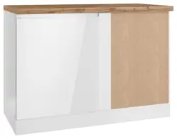 Eckunterschrank Monza ca. 120x86 cm Wei&szlig;/Eiche