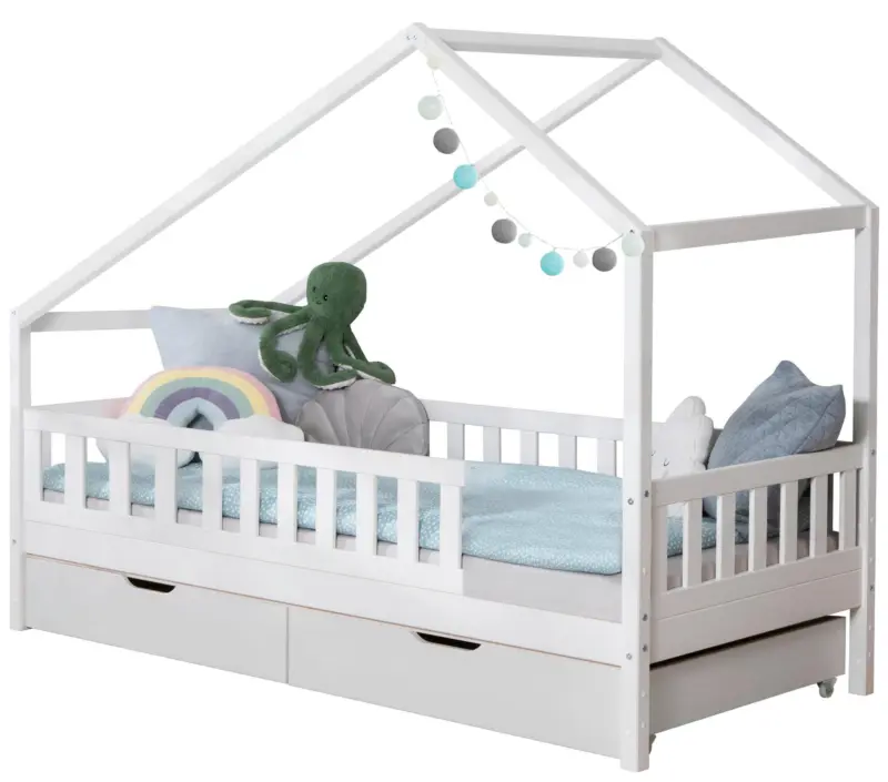 Hausbett Lou ca. 120x200 cm Holz Wei&szlig;