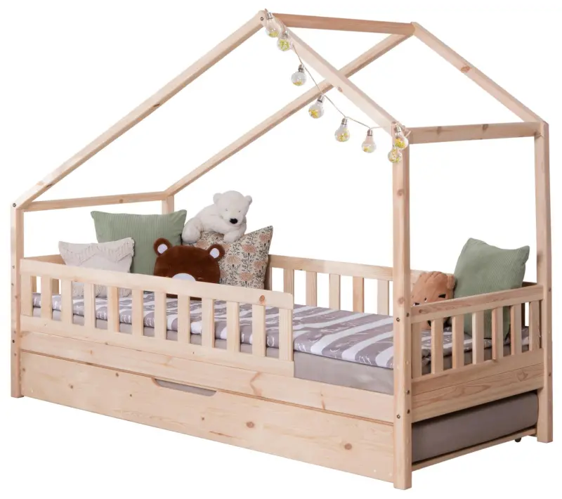 Hausbett Lou m. Zusatzbett ca. 90x200 cm Holz