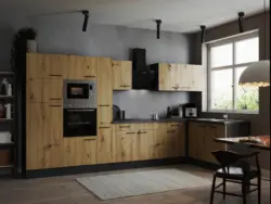 Eckk&uuml;che Oliver m. Ger&auml;ten ca. 370x172cm Grau/Eiche
