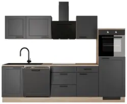 K&uuml;chenleerblock Romeo Anthrazit/Eichefarben