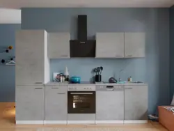 K&uuml;chenblock Malia m. Ger&auml;ten Grau/Wei&szlig;