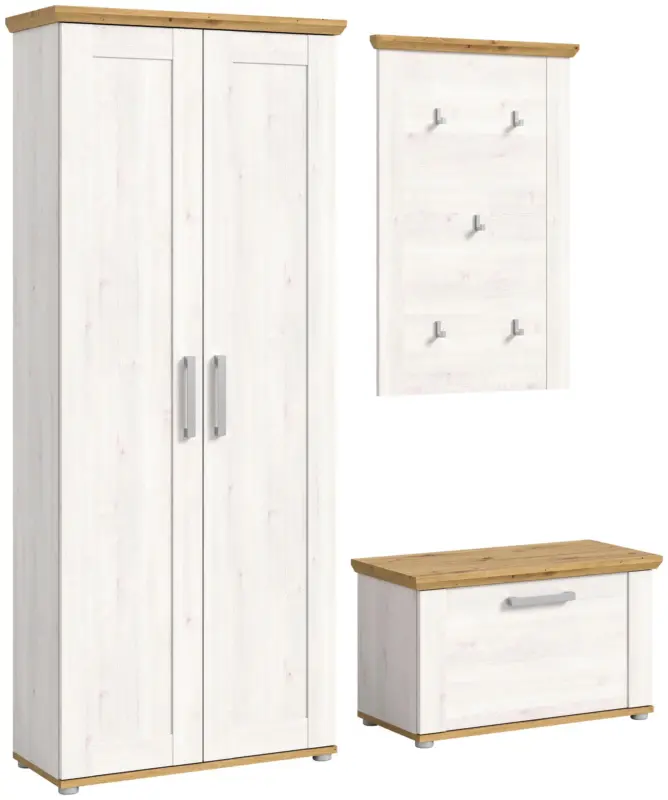 Garderobe Verona 3-tlg. ca. 171x194 cm L&auml;rche/Eiche