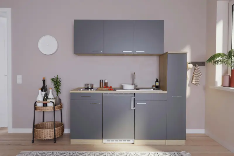 Minik&uuml;che Luis mit Ger&auml;ten ca. 180 cm Grau