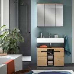 Badezimmer Canu 2-tlg. ca. 80 cm Eiche/Grau