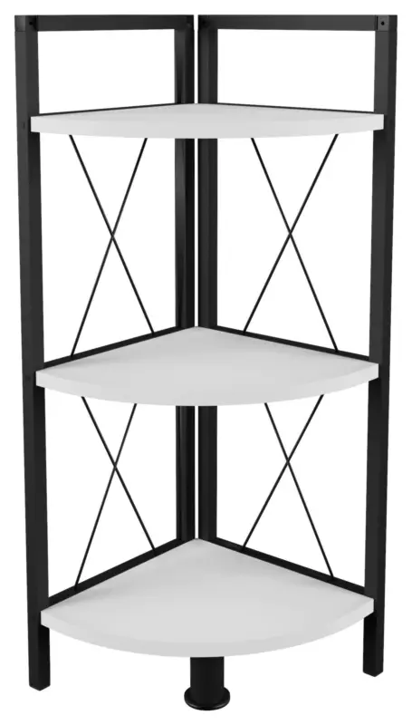Eckregal INSASI 2 Schwarz/Wei&szlig; ca. 34x87x34 cm