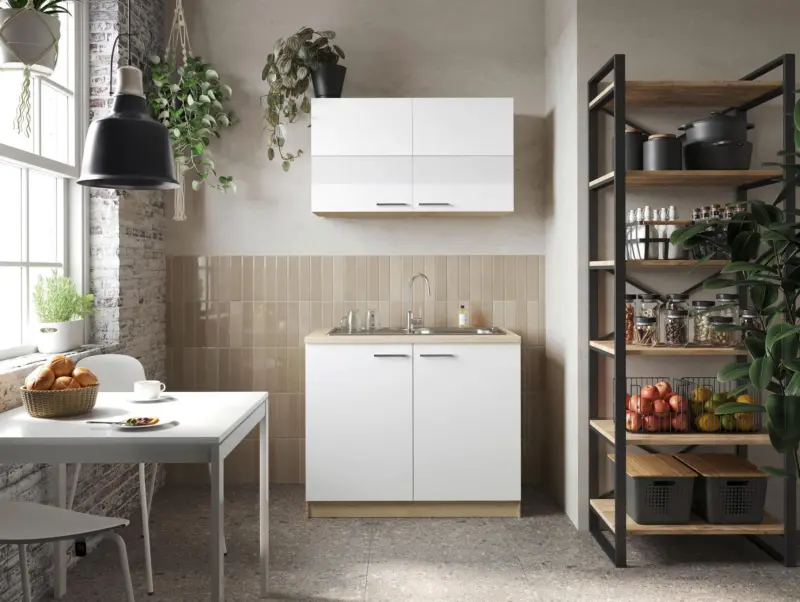 Minik&uuml;che Merle B: ca. 100cm Wei&szlig;/Eichefarben