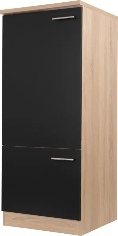 Ger&auml;teumbauschrank Merle Schwarz/Eichefarben