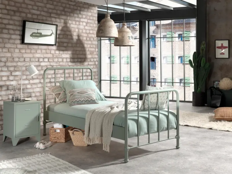 Kinder-/Juniorbett Bronxx ca. 90x200 cm Gr&uuml;n Matt