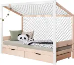 m&ouml;max Dornbirn - Ihr Trendm&ouml;belhaus in Dornbirn Stauraumbett Holz Fu&szlig;ball ca. 97x213 cm Wei&szlig;/Kiefer