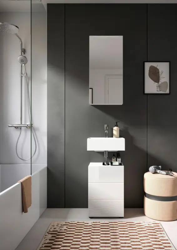 Badezimmer Vira 2-tlg. ca. 38x190 cm Wei&szlig;