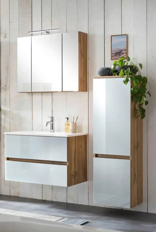 Badezimmer Helsinki Wei&szlig;/Eichefarben