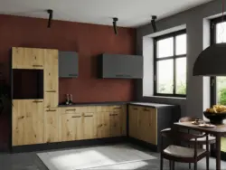 Eckk&uuml;che Oliver o. Ger&auml;te ca. 310x172cm Grau/Eichefarben