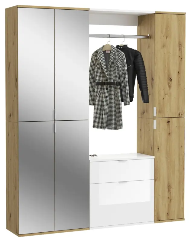 Garderobe Projekt X ca. 152x193 cm Eiche/Wei&szlig;
