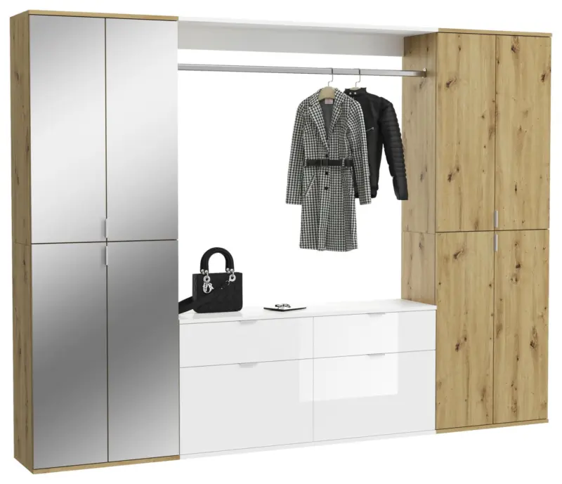 Garderobe Projekt X ca. 243x193 cm Eiche/Wei&szlig;