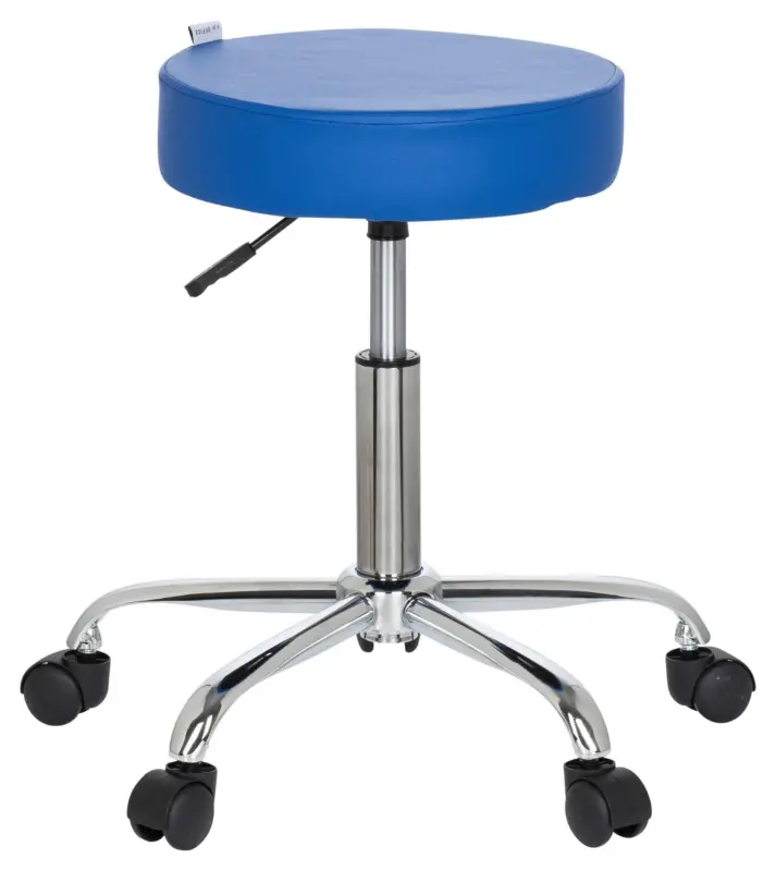 B&uuml;rohocker Operator II Chromfarben/Blau