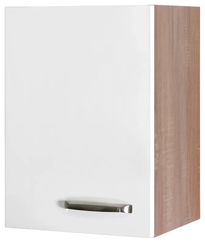 K&uuml;chenoberschrank Wei&szlig; Hochglanz/Eiche