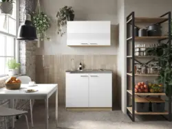 Minik&uuml;che Merle B: ca. 100cm Wei&szlig;/Eiche