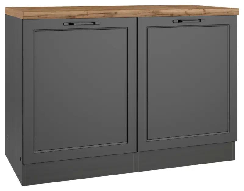 Sp&uuml;lenunterschrank Meran ca. 120x86x60 Grau/Eiche