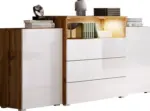m&ouml;max Dornbirn - Ihr Trendm&ouml;belhaus in Dornbirn Sideboard Urban III mit LED ca. 150x69 cm Wei&szlig;/Eiche Wotan