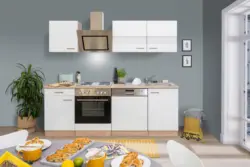 K&uuml;chenblock Merle mit Ger&auml;ten ca. 220 cm Wei&szlig;