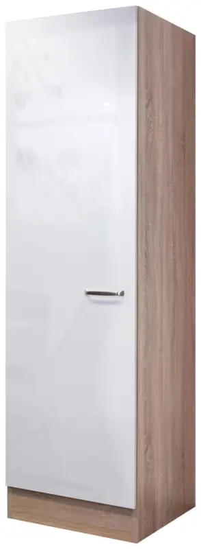Geschirrschrank Wei&szlig; Hochglanz/Eiche