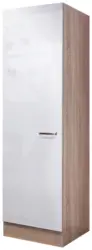 Geschirrschrank Wei&szlig; Hochglanz/Eiche