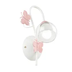Kinderwandleuchte Butterfly Wei&szlig;/Pink max. 6 Watt Wandlampe