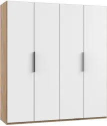 Dreht&uuml;renschrank Level 36A ca. 200x216x58 cm Wei&szlig;/Eiche
