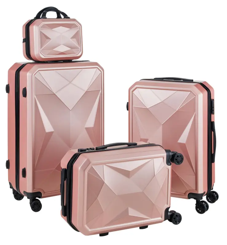 Reisekofferset Diamond Rosegold, 4-teilig
