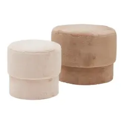 Hockerset Susa Taupe/Beige, 2-teilig