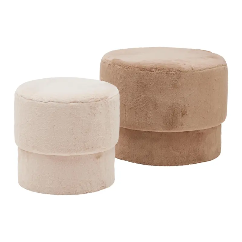 Hockerset Susa Taupe/Beige, 2-teilig