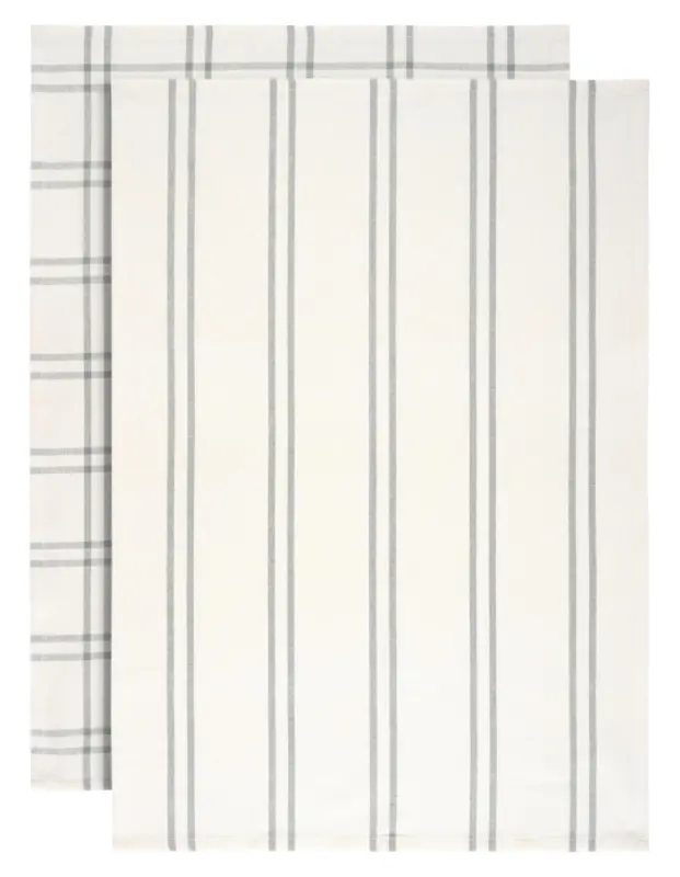 Geschirrtuch-Set Anthrazit/Wei&szlig;, 2-teilig