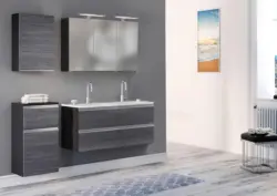 Badezimmer Arezzo Silber/Eichefarbe