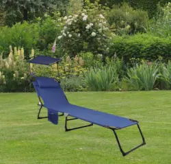 Gartenliege Bindox L ca. 55x24x185 cm Blau