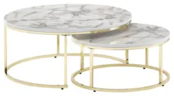 Satztisch in Wei&szlig;/Gold, 2-teilig