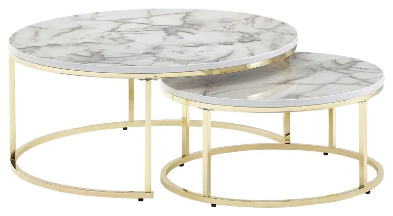 Satztisch in Wei&szlig;/Gold, 2-teilig