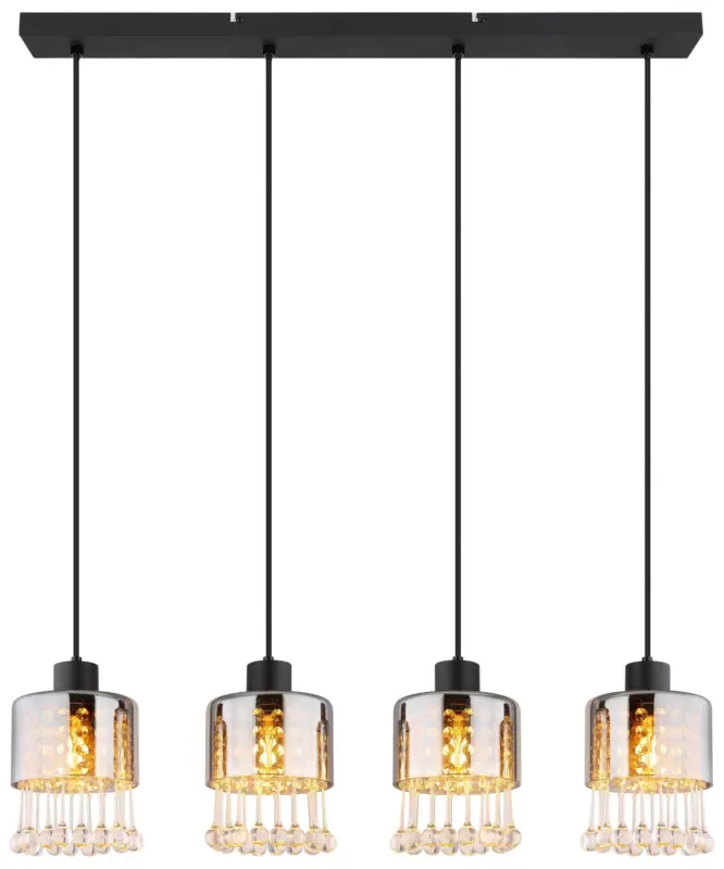 H&auml;ngeleuchte Hendry Klar/Schwarz max. 15 Watt