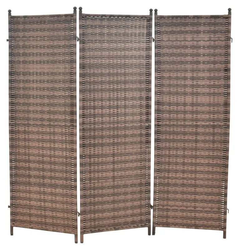 Paravent mit 3 Fl&uuml;gel ca. 183x183 cm Cognac