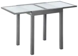 Gartentisch ausziehbar Metall/Glas L: 65 - 130 cm