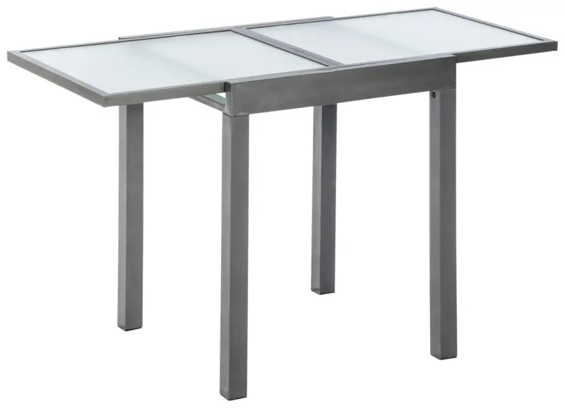 Gartentisch ausziehbar Metall/Glas L: 65 - 130 cm