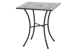 Gartentisch Mosaik ca. 64x71 cm Schwarz
