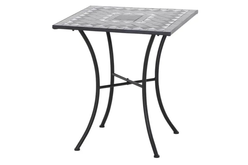 Gartentisch Mosaik ca. 64x71 cm Schwarz