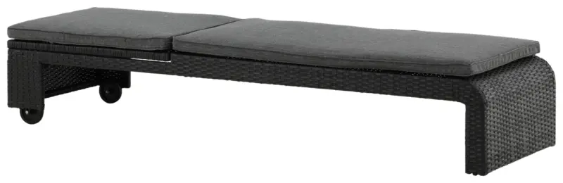 Sonnenliege London ca. 60x32x196 cm Schwarz