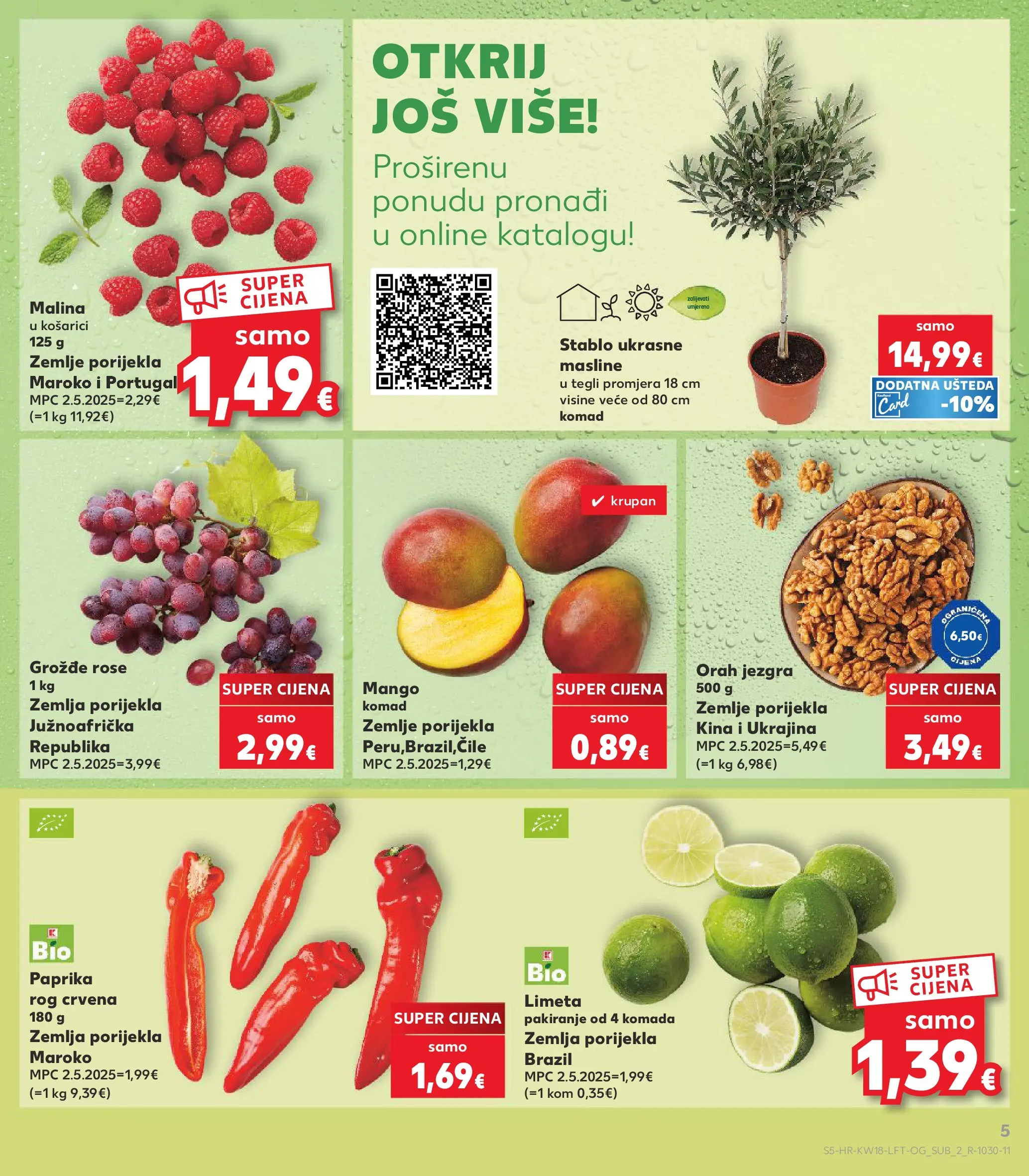 Kaufland - Kaufland katalog do 05.05.2026 novi od 28.04.2026 na listanje > letak digitalni | Stranica: 5 | Proizvodi: Masline, Paprika, Grožđe, Orah