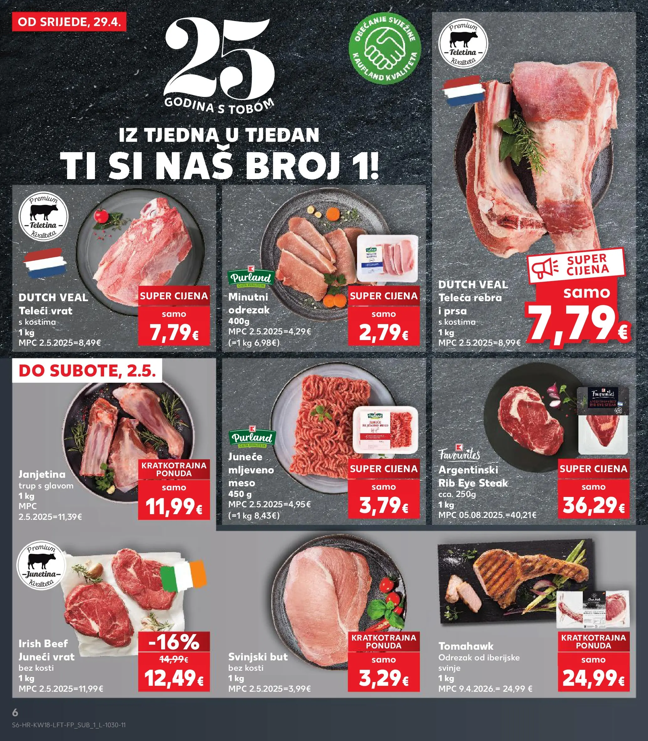 Kaufland - Kaufland katalog do 05.05.2026 novi od 28.04.2026 na listanje > letak digitalni | Stranica: 6 | Proizvodi: Janjetina, Svinjski but, Teletina, Mljeveno meso
