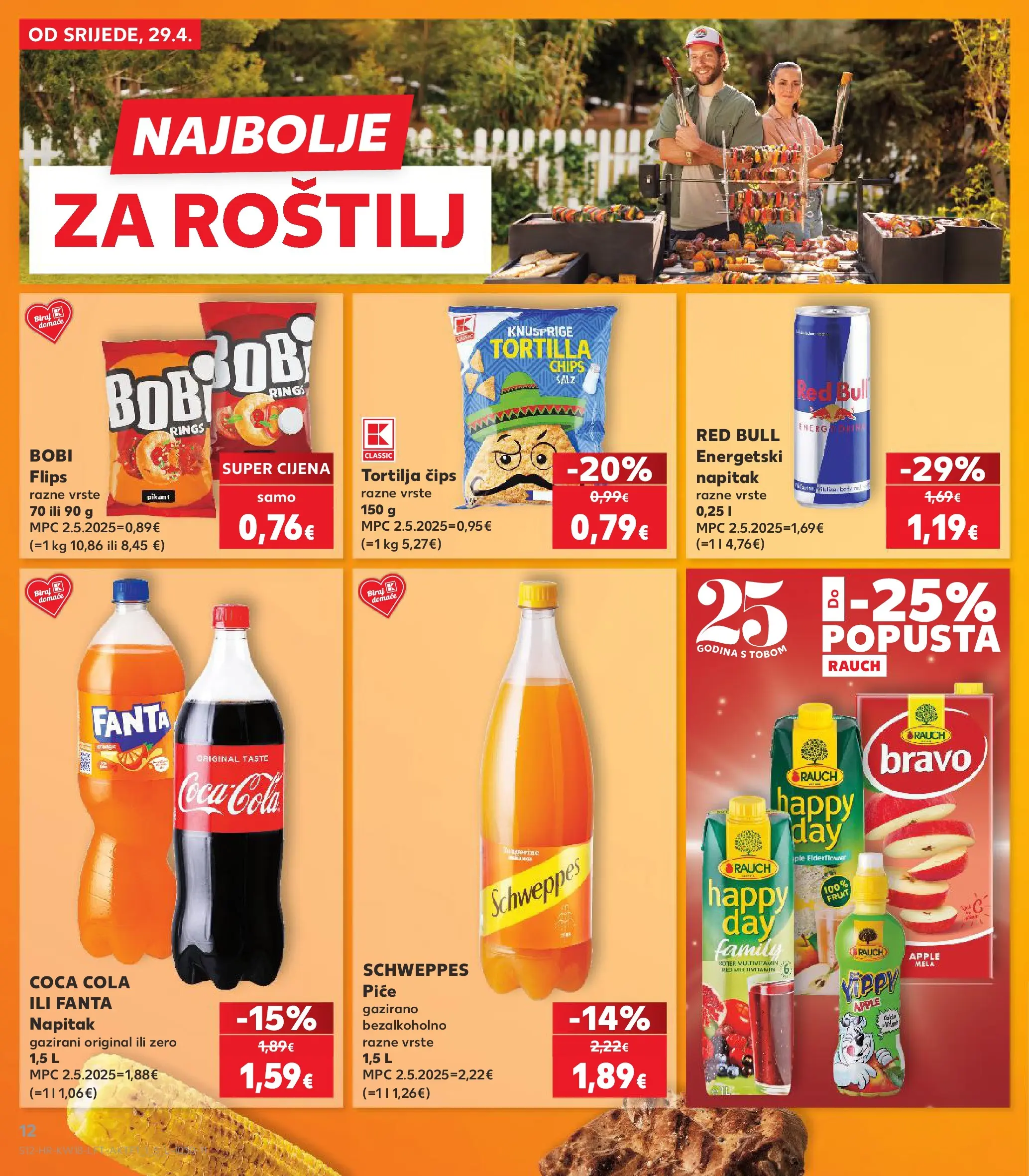 Kaufland - Kaufland katalog do 05.05.2026 novi od 28.04.2026 na listanje > letak digitalni | Stranica: 12 | Proizvodi: Roštilj, Coca cola, Flips, Red Bull